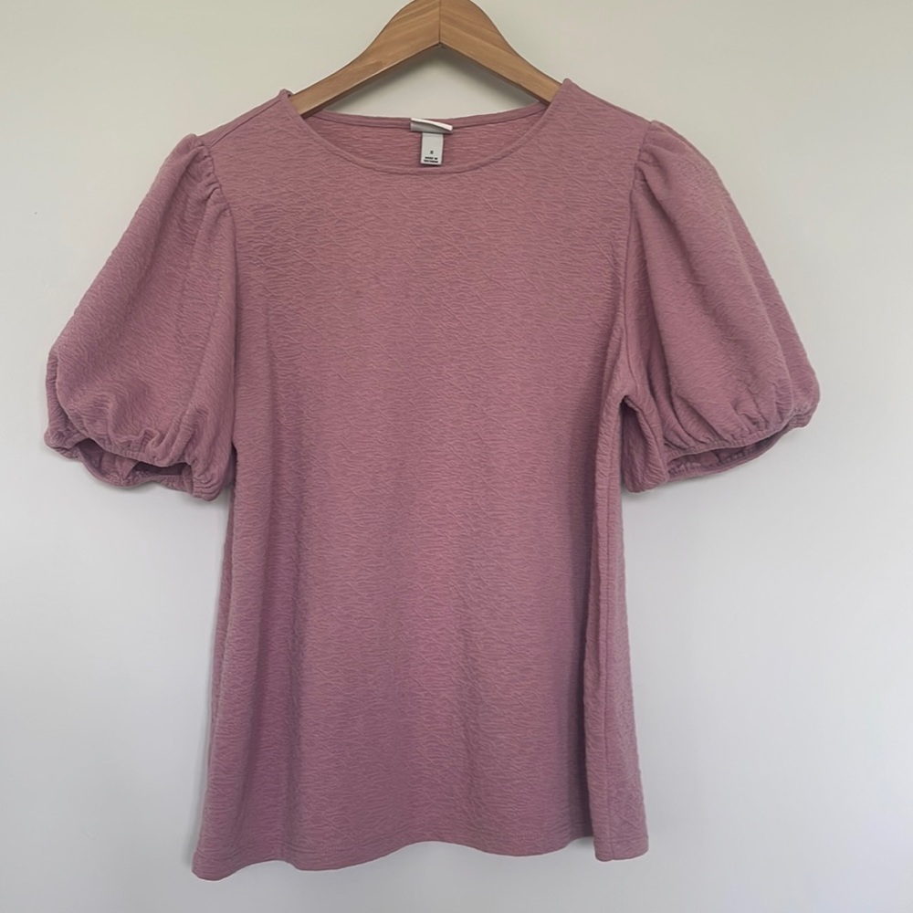 A New Day Textured Puff Sleeve Top Sz S